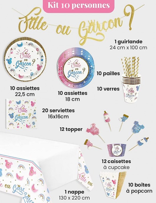 Kit ballon révélateur et déco gender reveal Triangle Déco