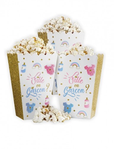 10 Boîtes à popcorn ou bonbons Gender Reveal
